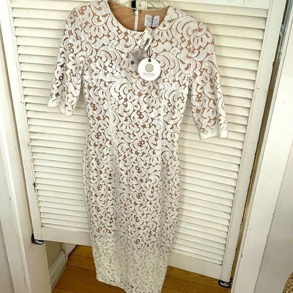 NWT Misha Rosie Dress 👗 Lace over nude lining. Gorgeous! Wedding 💒 ready! - Picture 5 of 17